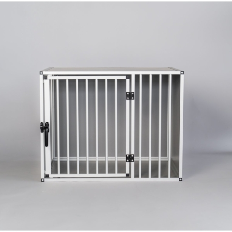 RHRQuality Hondenbench Bluf - Aluminium Kamerkennel voor Middelgrote & Grote honden - 91cm x 60cm x 71cm - Extra Zware Kwaliteit - Dikke spijlen