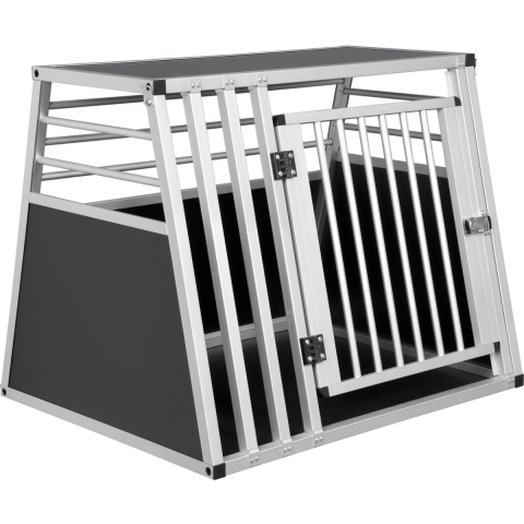 Happyment Hondenbench Auto - Dierenbench - bench - Autokennel - resibench - vervoersbox dieren - Transportbox huisdier - Zwart - 65 x 65 x 80 cm