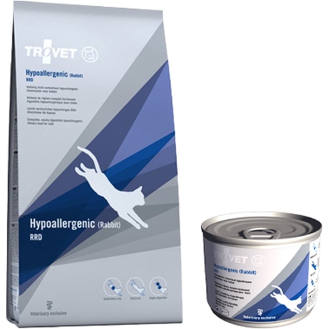 Trovet Hypoallergenic RRD (Rabbit) Kat - Combi bundel - 3 kg + 12 x 200 g blikje