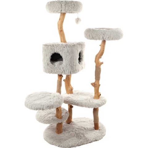 FLAMINGO-Kattenmeubel-Yuna-100x74x163-wit-en-naturel