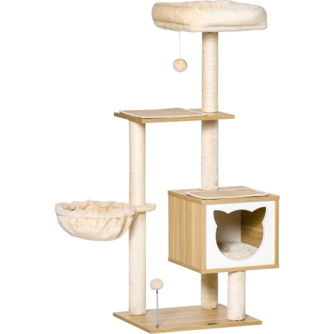 PawHut Krabpaal met kattengrot D30-446