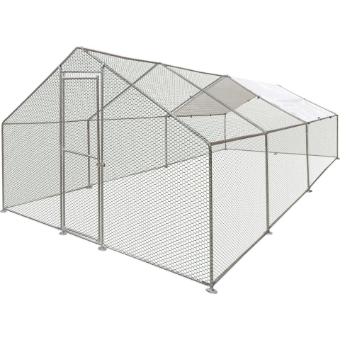 Kippenren Doerak, gegalvaniseerd 18 m² - 6 x 3 x 2 m