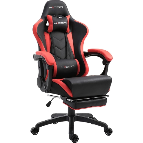 HICON Gamestoel Mondo - Ergonomisch - Gaming stoel - Bureaustoel - Verstelbaar - Gamestoelen - Racing - Gaming Chair - Zwart/Rood