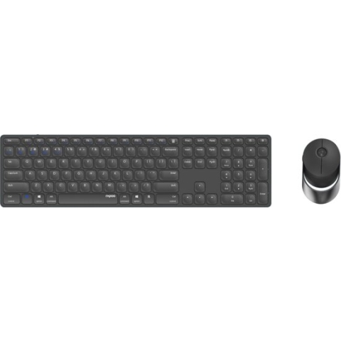 Rapoo 9850M toetsenbord Inclusief muis RF-draadloos + Bluetooth QWERTZ Duits Grijs