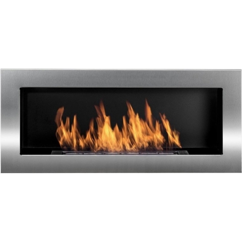 Sfeerhaard Biohaard Zilver 90 x 40 CM Inbouw of Hangend Bioethanolhaarden.com