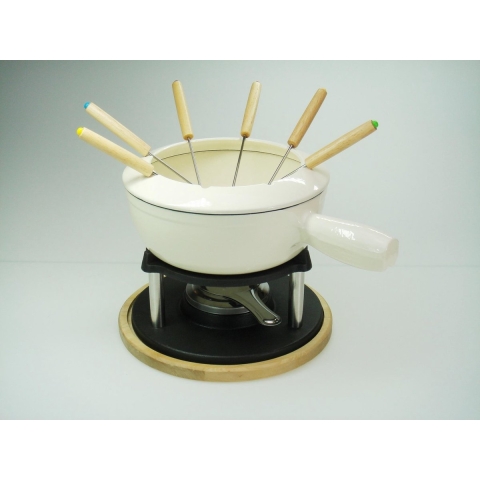 Relance - Fondue set - gietijzer - Ø 22 cm. - Kaasfondue, vleesfondue, bouillon-fondue, Chocolade fondue