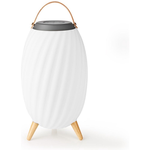 Nedis Bluetooth Speaker met Sfeerverlichting - 6 uur - Sfeerontwerp - 60 W - Mono - RGB / Warm Wit - IPX5 - Koppelbaar - Grijs / Wit