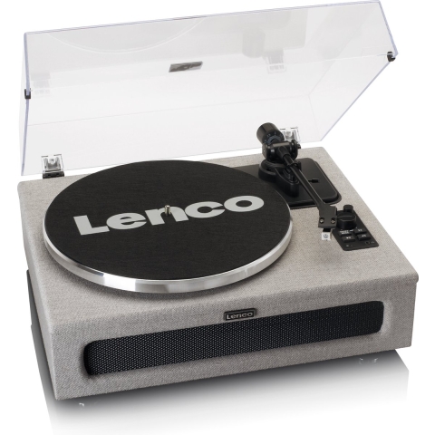 Lenco LS-440GY - Platenspeler met Bluetooth - 4 ingebouwde Speakers - Stof - Extra Naald - Grijs