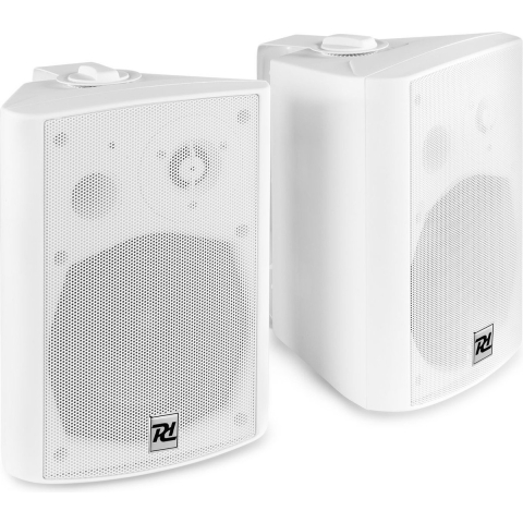 Speakerset Bluetooth - Power Dynamics DS65MW - Met mp3 speler en muurbeugels - Wit