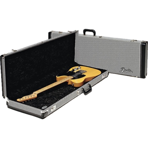 Fender Deluxe Hardshell Case Tweed Black elektrische gitaarkoffer