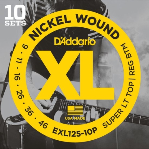 D'Addario EXL125-10P 09-46 10er Set nikkel omwonden - Elektrische gitaarsnaren