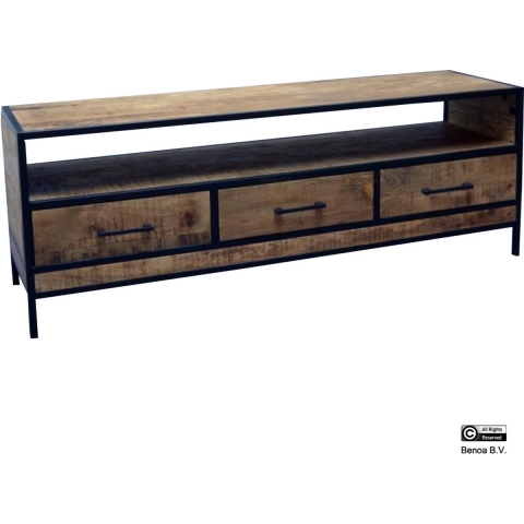 Tv-meubel GB met 3 lades - Manghout - 150 cm