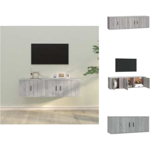 vidaXL Televisiekastenset vidaXL - TV-meubels - 100 x 34.5 x 40 cm - 40 x 34.5 x 40 cm - Grijs Sonoma Eiken - Kast