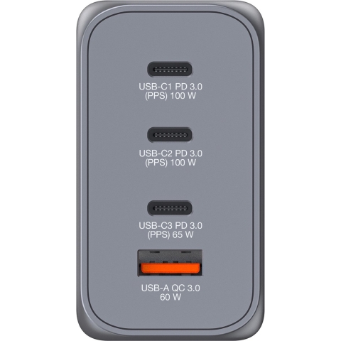 Verbatim GNC-200 GaN Oplader 4 Poorten 200W USB A/C
