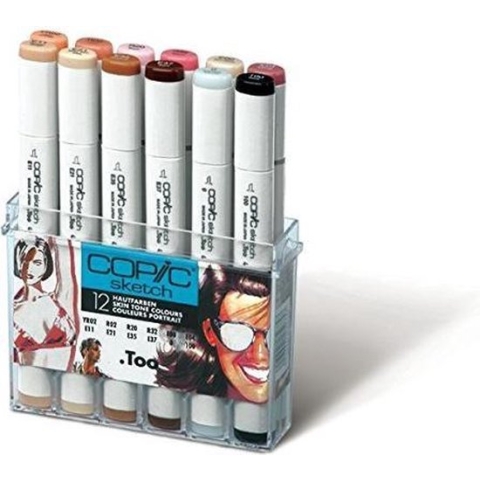 Copic Sketch Marker Set 12 Kleuren Beigeen - Stiften Set 12 Stuks - Professionele Markers - Markers Beigeen - Copic Markers