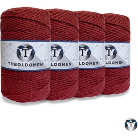 Macramé Koord | Bundelkorting | 800 meter | Bordeaux Rood | 100% Katoen | Macramé | Macramé Touw | 3mm | Triple Twist | Plantenhanger | Dromenvanger | Wandkleed | Weven | Knopen | Breien | Haken | DIY | TheOldOmen |