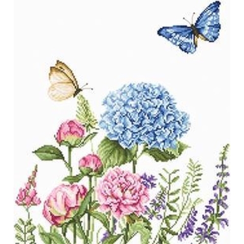 Luca-s Borduurpakket zomer bloemen en vlinders borduren ba2360