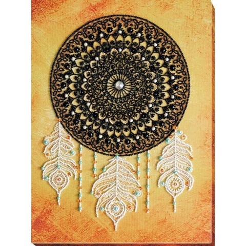 BORDUURPAKKET LACE DREAMS - ABRIS ART - borduren met kralen - borduren met parels