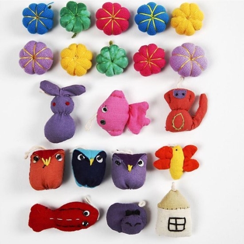 Mini stoffen dieren, afm 20-35 mm, 40 assorti