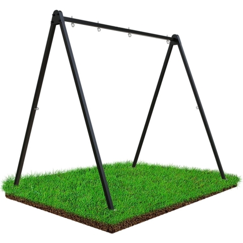 Schommelframe met hangmat standaard - 260x195x230 cm - zwart