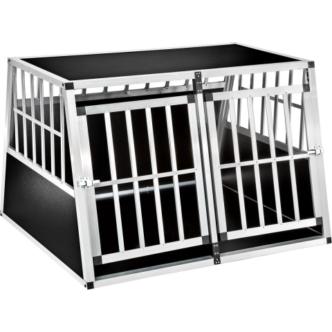 tectake Hondentransportbench double met een schuine achterwand zonder scheidingswand - 402226