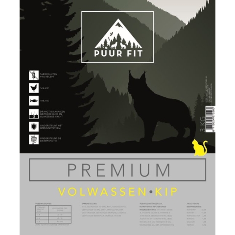 Puur Fit Premium Kat Volwassen Kip 10 kilo