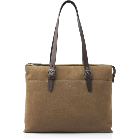 Castelijn & Beerens - Veneto Nubuck Schoudertas 15,6 RFID | Taupe -