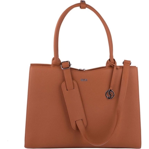 SOCHA Dames Laptoptas 15.6 inch Straight Line Cognac