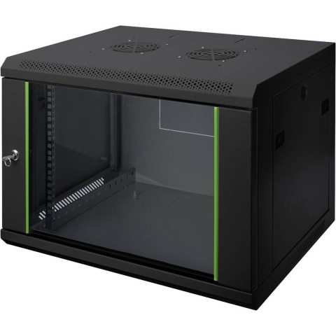 Digitus - DN-19 12-U-EC-SW 19inch-wandkast (b x h x d) 600 x 638 x 450 mm 12 HE Zwart, Zwart (mat), Zwart (RAL 9005)