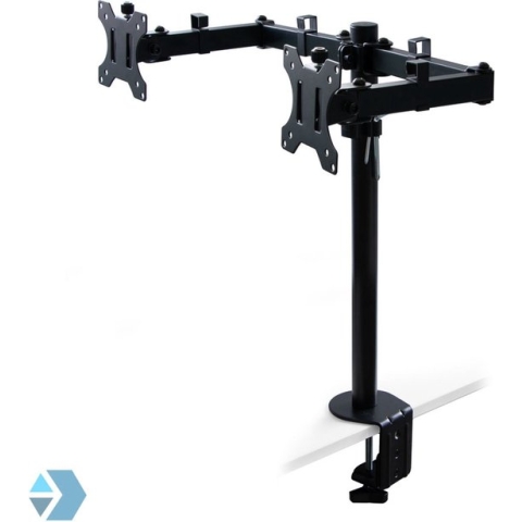 Eleganca Dubbele monitorstandaard 13 tot 32 inch voor tafel - Tot 8 kg per arm - MAX VESA 75x75 mm - 100x100 mm - staal - zwart