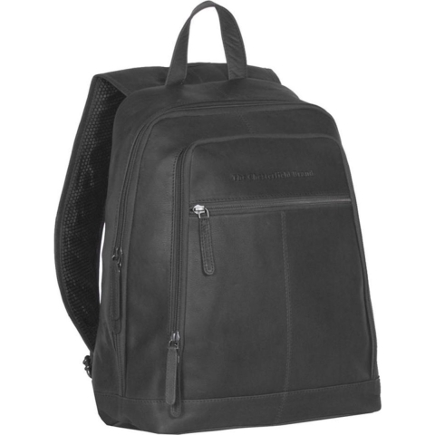 Chesterfield James Leren Laptop Rugzak - 14 inch - Zwart