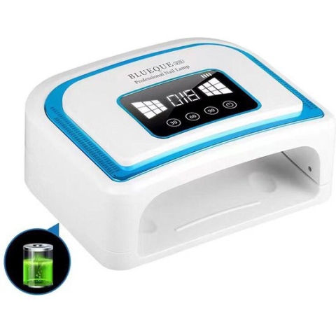 120W professionele draadloze UV LED nagellamp, draadloze nagellak machine licht draagbare LED gel nagel uithardende droger met 7800mAh oplaadbare batterij voor vrouw moeder meisje (kleur: blauw)