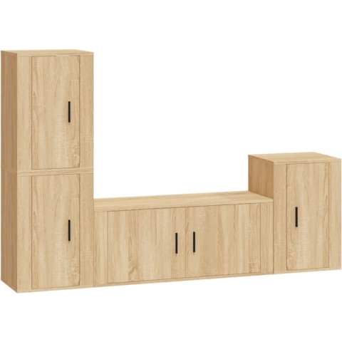 vidaXL-4-delige-Tv-meubelset-bewerkt-hout-sonoma-eikenkleurig