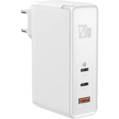 Baseus GaN2 Pro - 120W Oplader inclusief 100W USB C Kabel - Geschikt voor Macbook/iPhone/Samsung/iPad/Tablet - Wit
