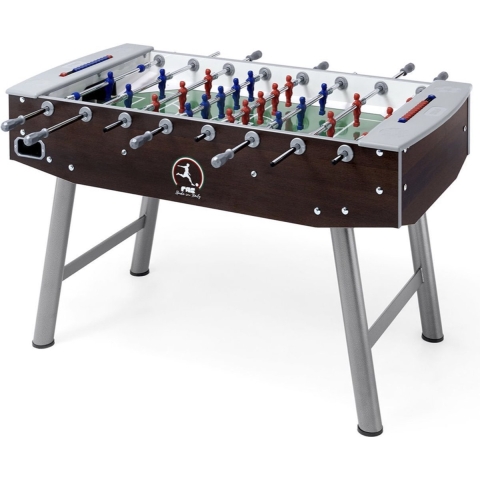 FAS Fun Wenge Voetbaltafel - Doorlopende stangen - Voetbaltafel voor het hele gezin - Tafelvoetbaltafel - Inclusief tafelvoetbalballen - Met glasplaat -