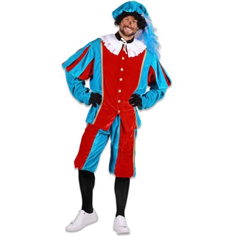 Piet Populair turquoise/rood (mt XL)