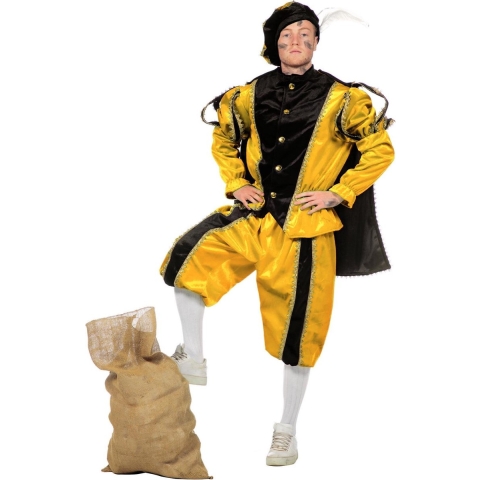Geel/Pieten kostuum fluweel 58 (2xl/3xl)