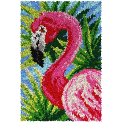 Knoopkleed ORCHIDEA - Flamingo - met knoophaak - 50 x 75cm