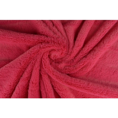 10 meter bont stof - Zacht - Fuchsia - Pluche stof op rol
