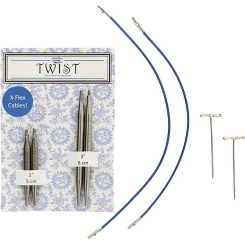 ChiaoGoo  twist verwisselbare naaldpunten TWIST Korte Combo 4,50 mm 5 + 8 cm 4 st.