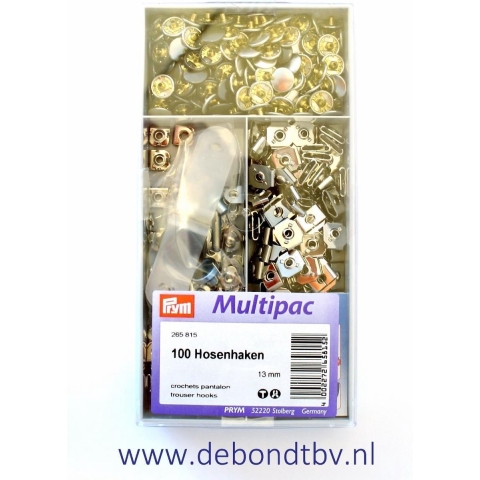 Prym Broekhaken 13mm 100 stuks brons en zilver.