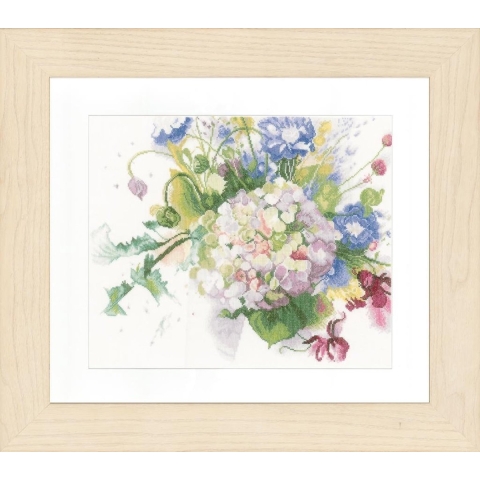 Borduurpakket Hortensia aquarel - Lanarte