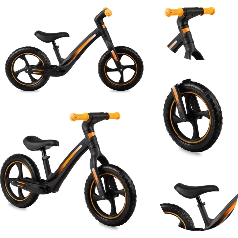 MoMi Mizo Loopfiets - Lichtgewicht Balance Bike - geschikt vanaf 3 jaar - Zwart
