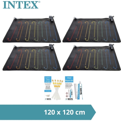 Intex - Zwembad verwarming - 4x Solarmat & WAYS Reparatieset en Teststrips