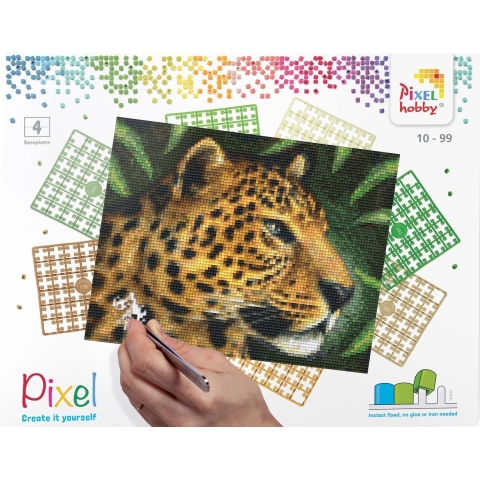 Pixelhobby Classic Luipaard - 20 x 25 cm - Bestaat uit 4 basisplaten