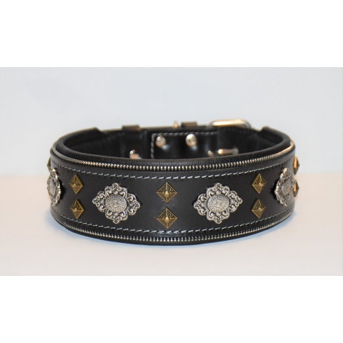 The Aztec Black Honden halsband maat M (Nek maat 50-60 cm)