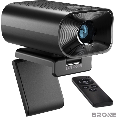 Brone FHD - Webcam Full-HD - Dubbele Microfoon - Privacy Protectie - Conferentie Camera - Zoomfunctie 5X - Afstandsbediening - 5W speaker