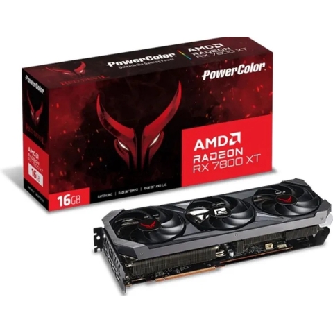 PowerColor RX 7800 XT 16G-E/OC, Radeon RX 7800 XT, 16 GB, GDDR6, 256 Bit, 7680 x 4320 Pixels, PCI Express 4.0