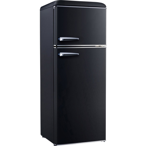 MaxxHome Retro Koelkast - Koel- en vriescombinatie - 340 Liter - zwart