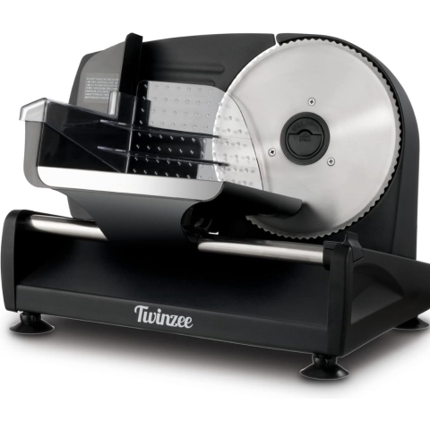 Krachtige Allessnijder – 150W – Elektrische Snijmachine – Instelbare Snijdikte – 2 Soorten Messen – Gratis RVS Dienblad – Antislip – Veilig en Robuust